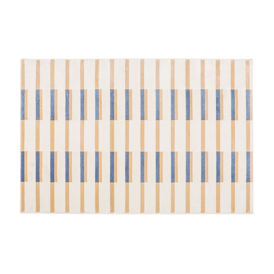 ミッテ ラグ リズムライン L 2300×1600 オレンジ×ブルー