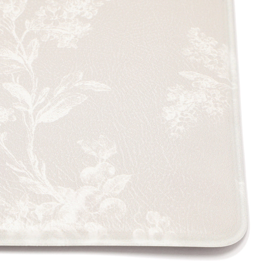 PVC キッチンマット クラシックフラワー L ベージュ