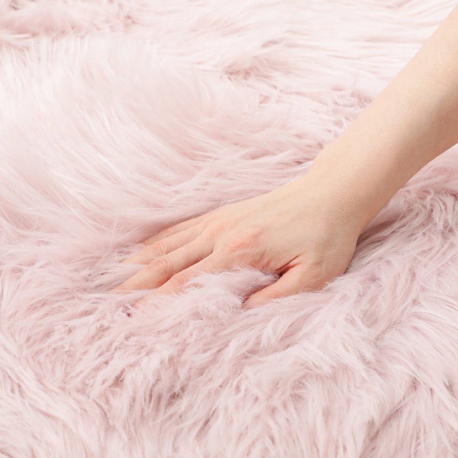 ファーモ ラウンド ラグ Φ1000 ライトピンク