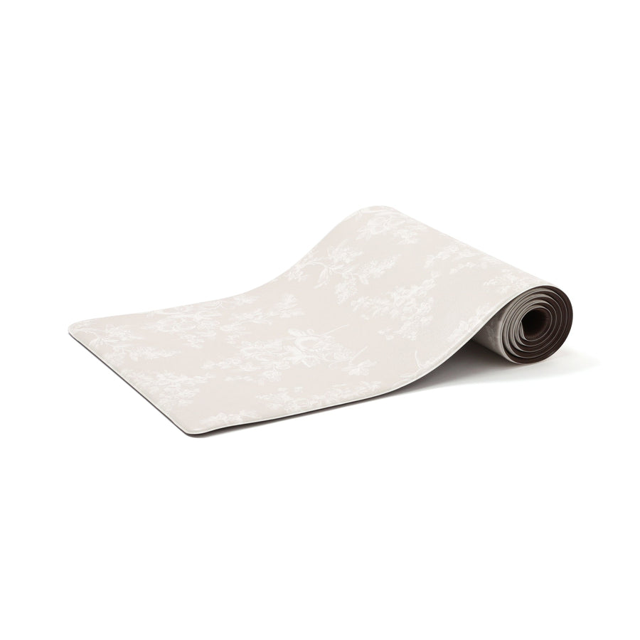 PVC キッチンマット クラシックフラワー M ベージュ