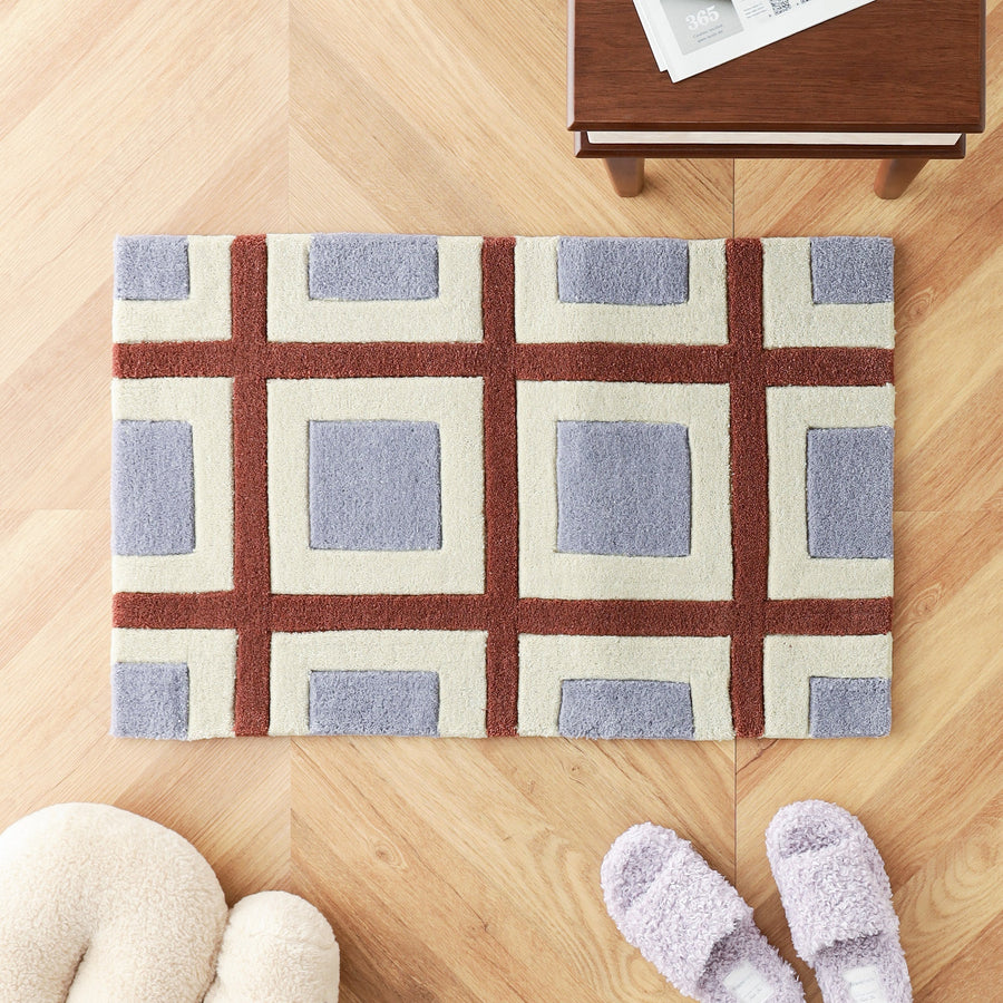 ジオメトリー マット 800×500 パープル×ブラウン