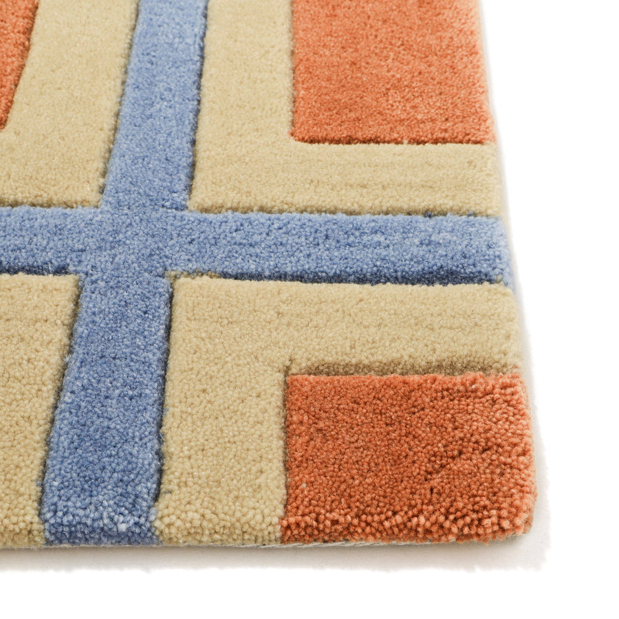 ジオメトリー マット 800×500 オレンジ×ブルー