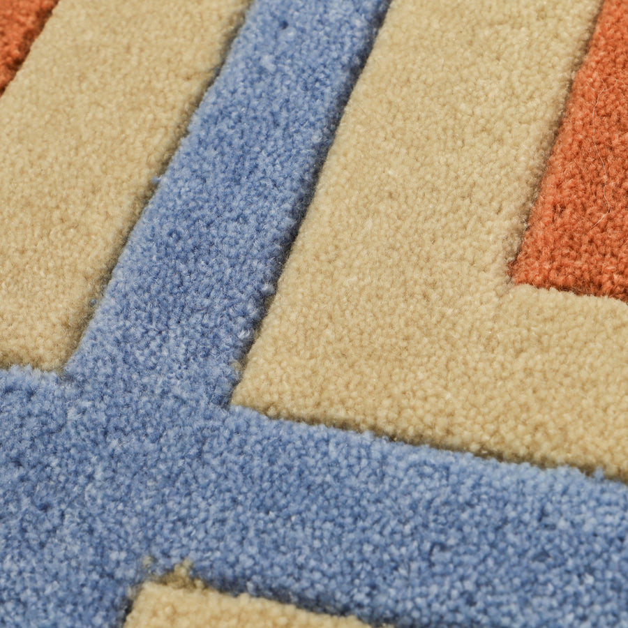 ジオメトリー マット 800×500 オレンジ×ブルー