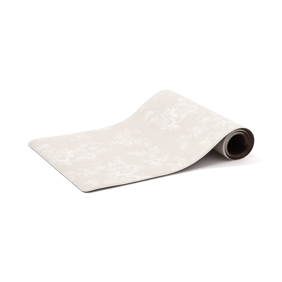 PVC キッチンマット クラシックフラワー S ベージュ