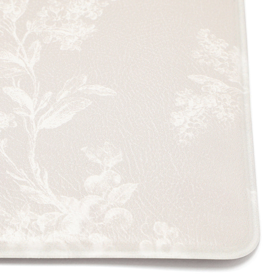 PVC キッチンマット クラシックフラワー S ベージュ