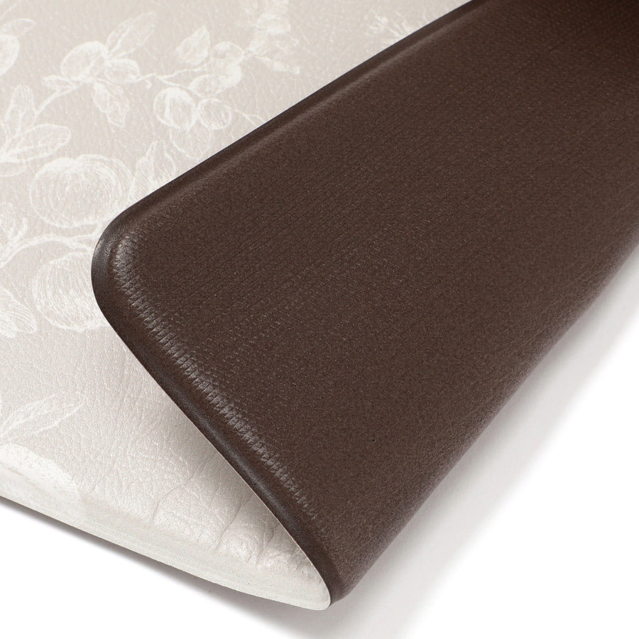 PVC キッチンマット クラシックフラワー S ベージュ