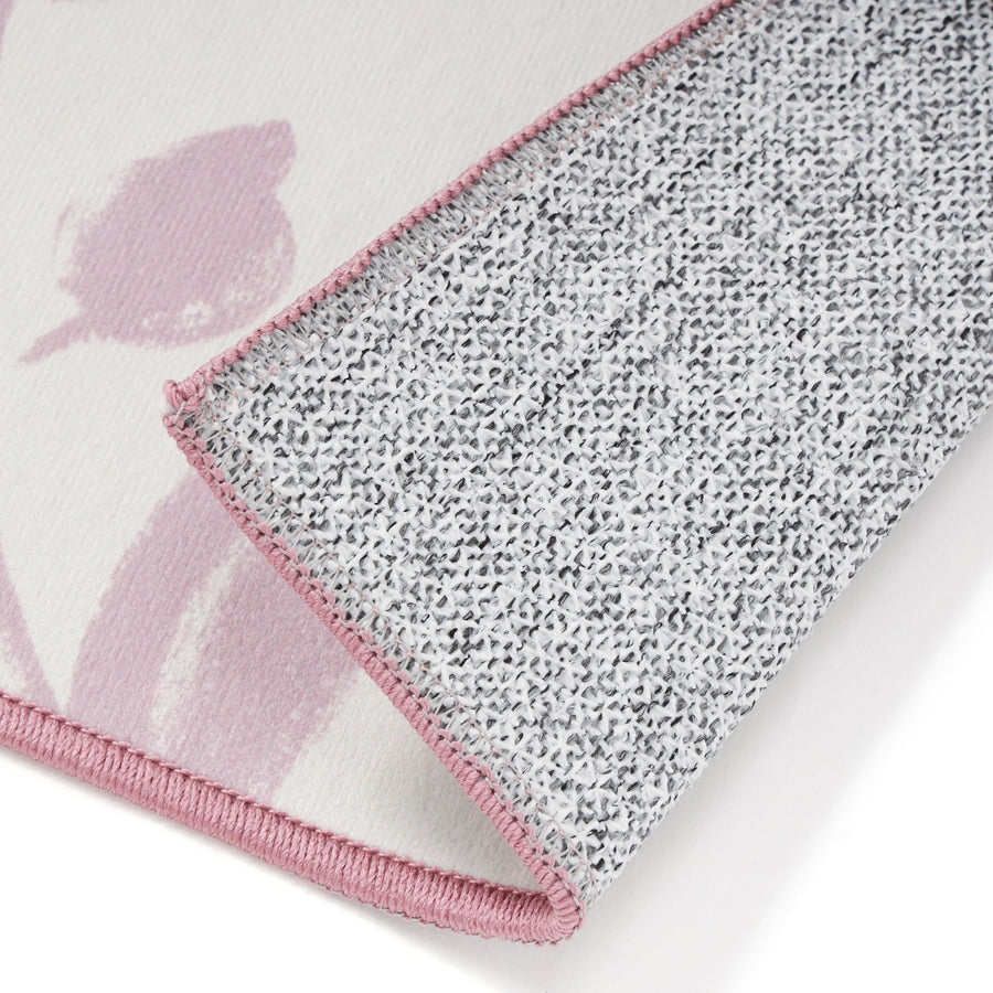 プリント キッチンマット フラワー S ピンク