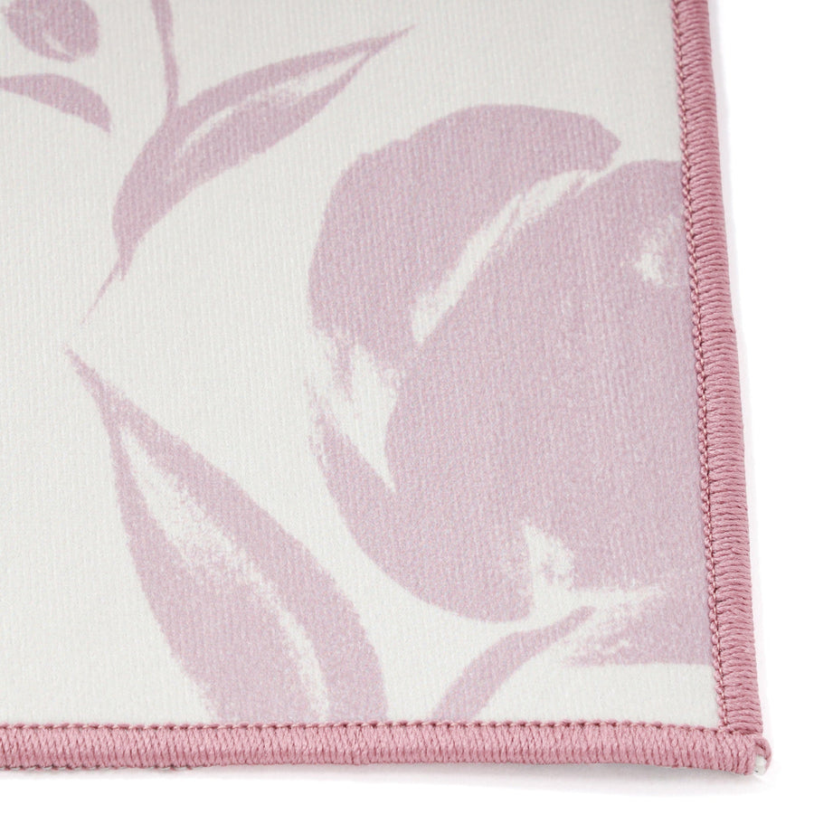 プリント キッチンマット フラワー M ピンク