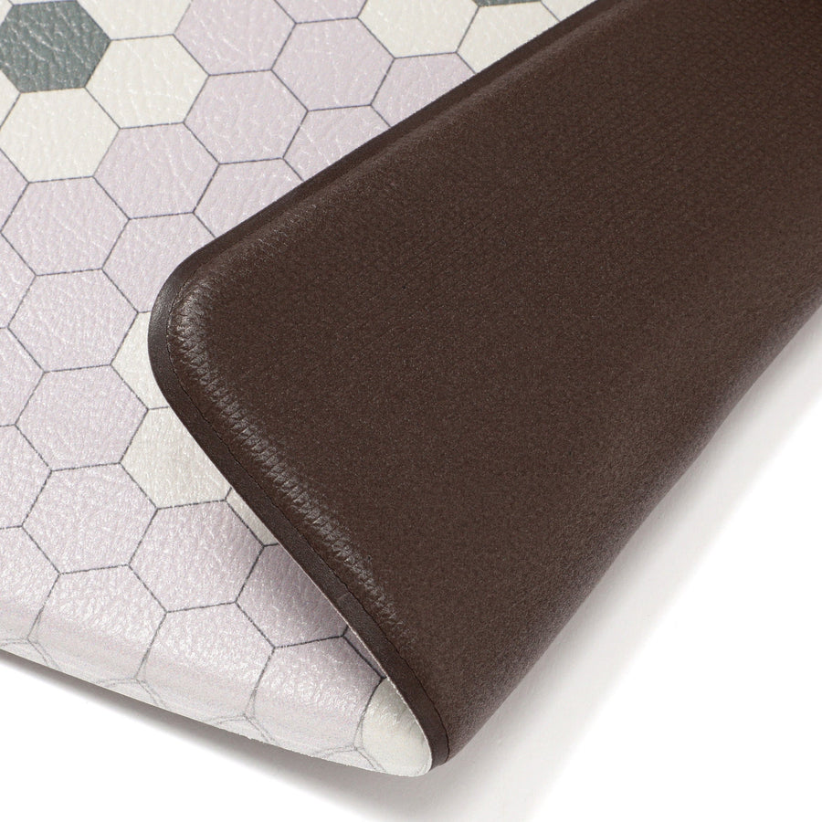 PVC キッチンマット タイル L ピンク