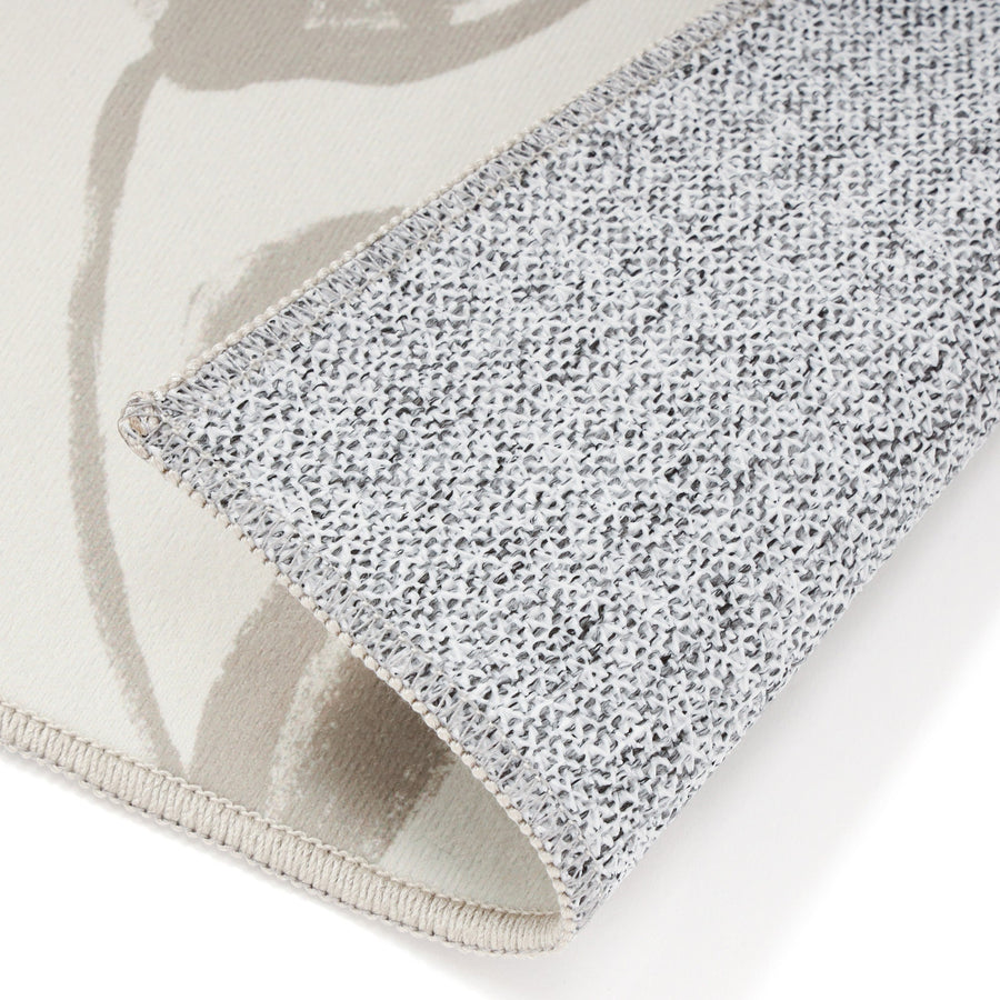 プリント キッチンマット フラワー S ベージュ