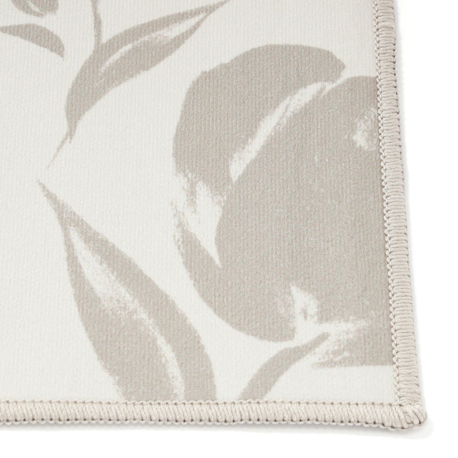 プリント キッチンマット フラワー M ベージュ