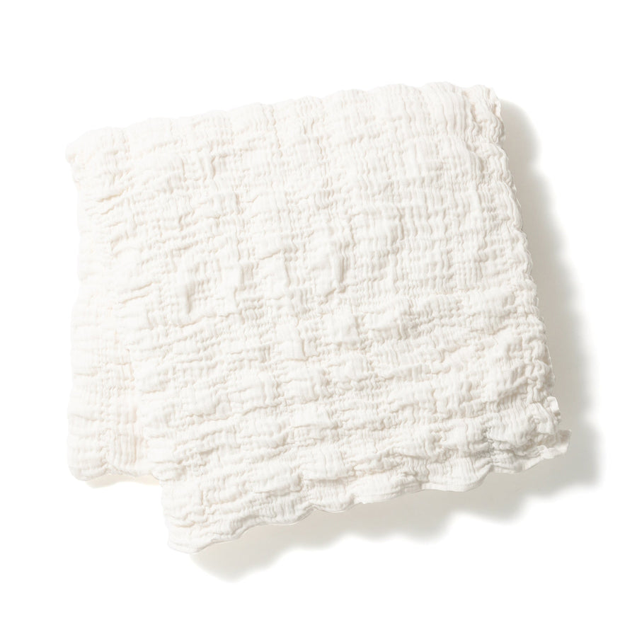 Ripple Gauze Blanket Double White