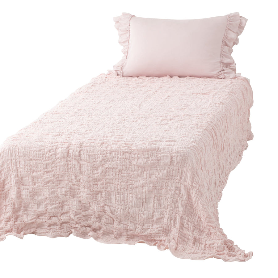 Ripple Gauze Blanket Single Light Pink