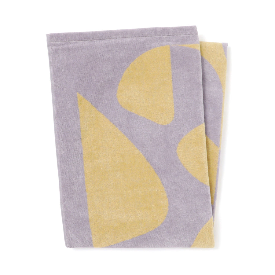 アートタオルケット ジオメトリック ハーフ パープル×イエロー