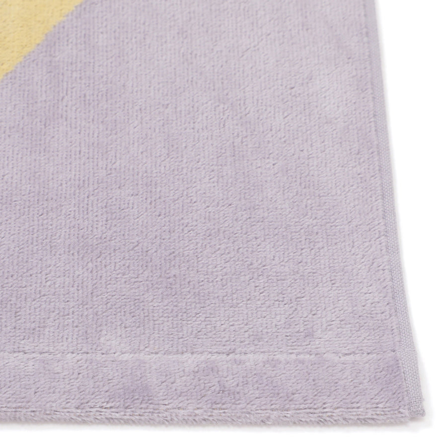 アートタオルケット ジオメトリック ハーフ パープル×イエロー