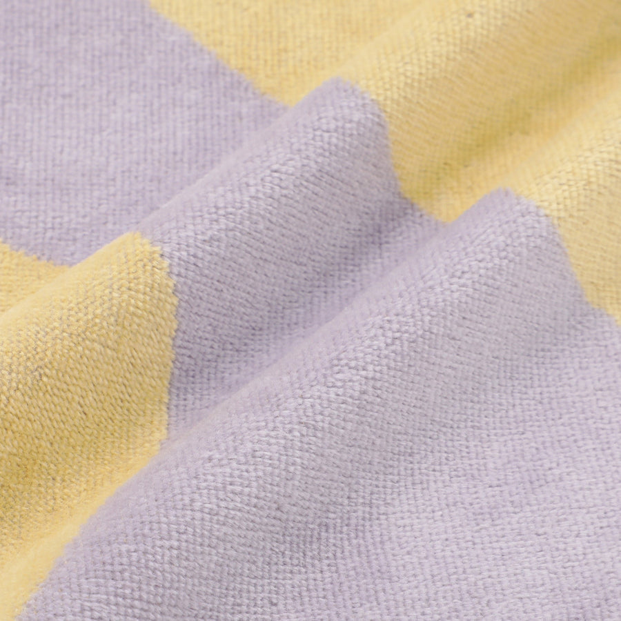 アートタオルケット ジオメトリック ハーフ パープル×イエロー