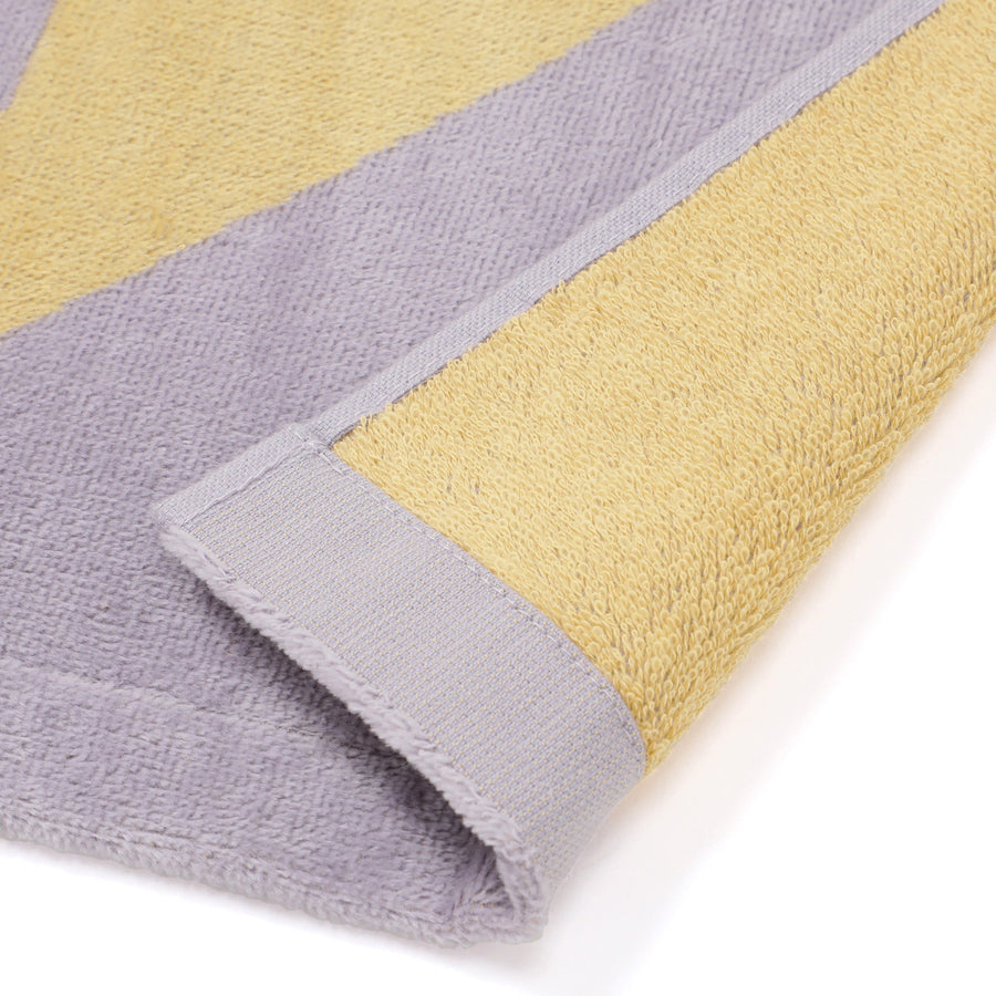 アートタオルケット ジオメトリック ダブル パープル×イエロー