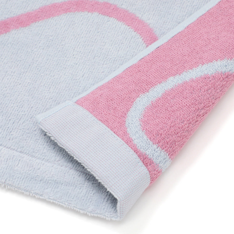 アートタオルケット ドローイング ハーフ ライトブルー×ピンク