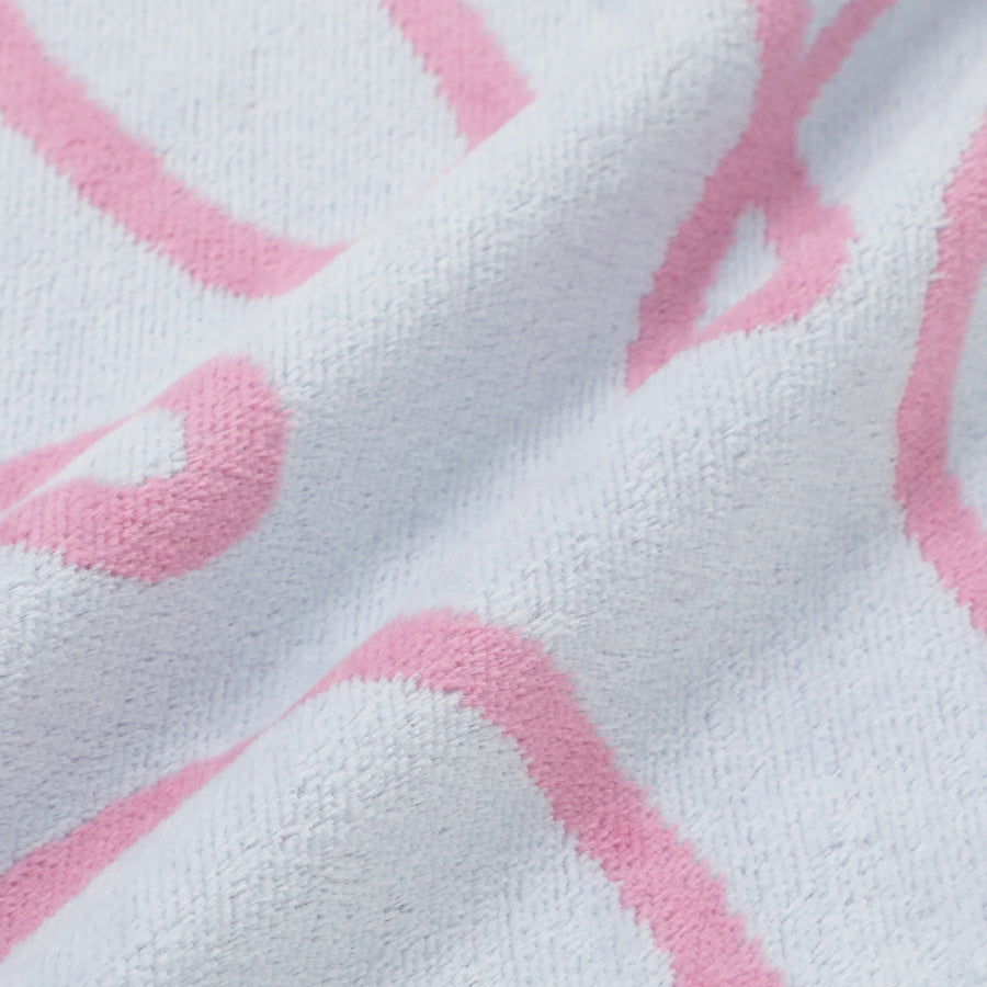 アートタオルケット ドローイング ハーフ ライトブルー×ピンク