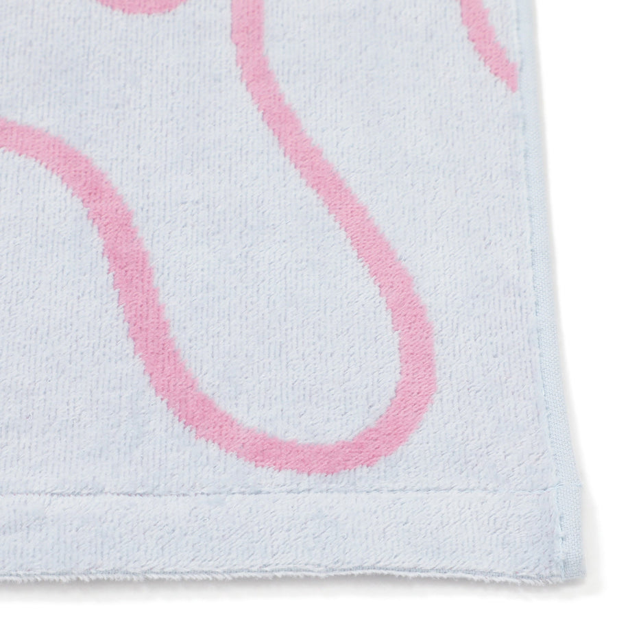 アートタオルケット ドローイング シングル ライトブルー×ピンク