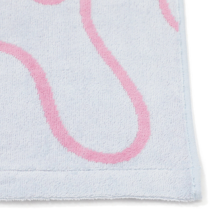 アートタオルケット ドローイング ダブル ライトブルー×ピンク