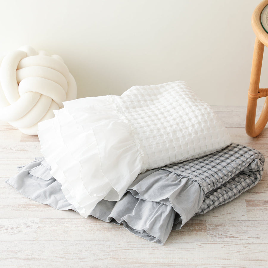 なめらか ワッフルケット ダブル グレー