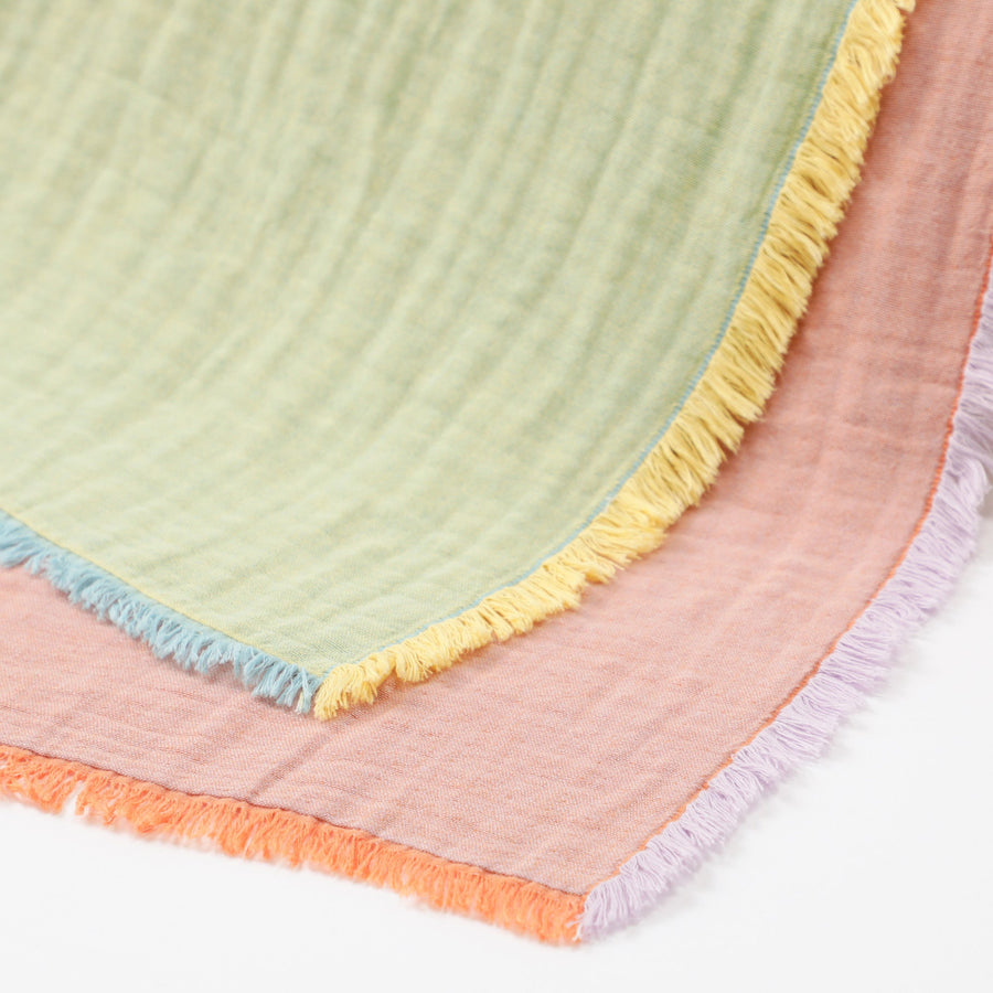 バイカラー ガーゼケット シングル パープル×オレンジ