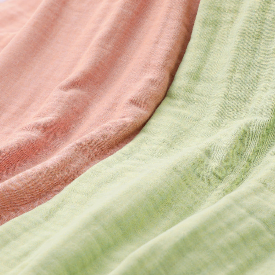 バイカラー ガーゼケット ダブル イエロー×ブルー