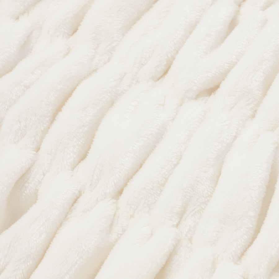 WARMY CICA リップル ブランケット（毛布）ダブル 1800×2000 アイボリー