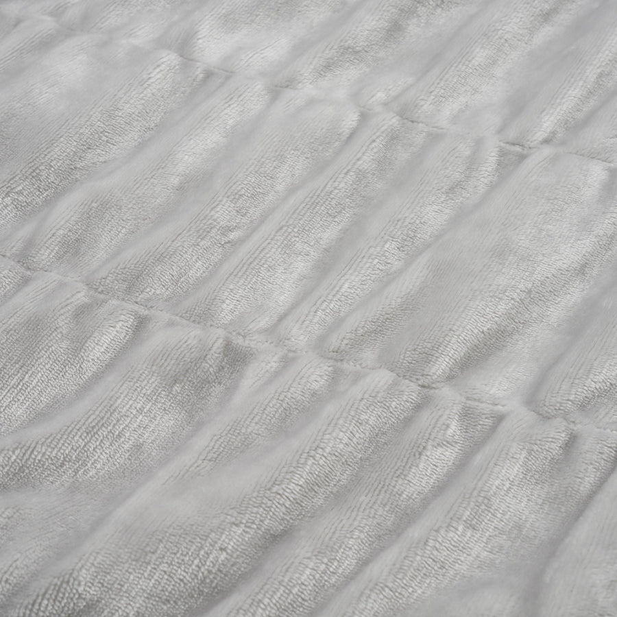 WARMY 中わた入りブランケット リップル（毛布）シングル 1400×2000 グレー