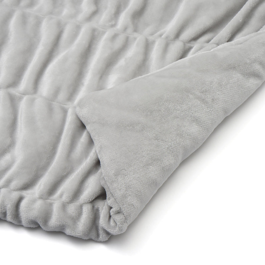 WARMY 中わた入りブランケット リップル（毛布）シングル 1400×2000 グレー