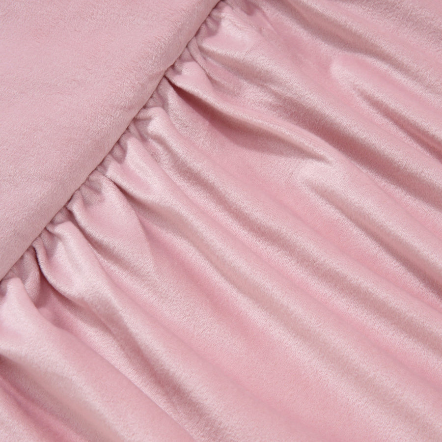 WARMY Frill Bed Pad, Single, Light Pink