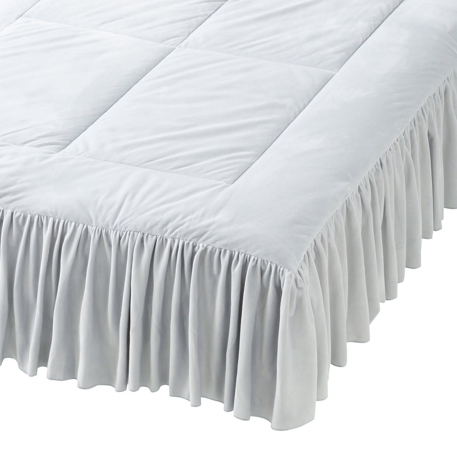 WARMY Frill Bed Pad Double Light Grey