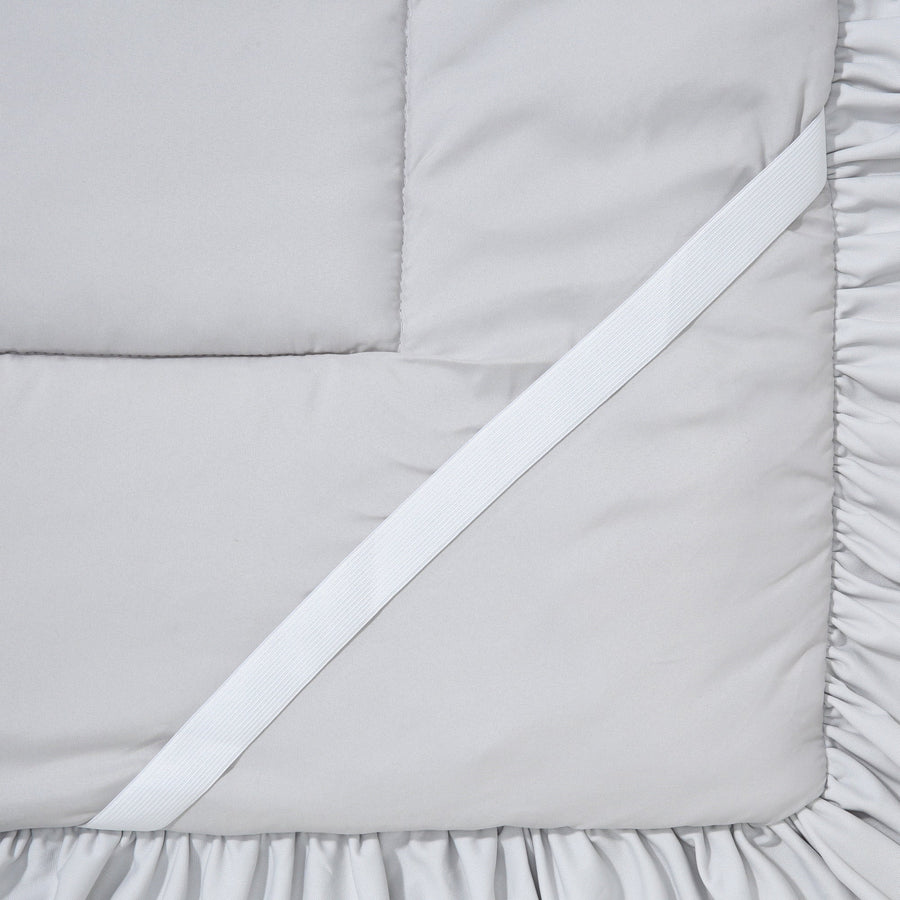 WARMY Frill Bed Pad Double Light Grey