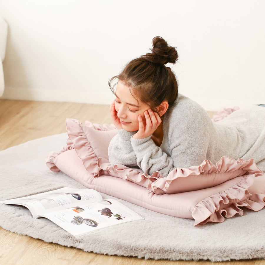 Frilled sleeping mat 700 x 1800 Pink