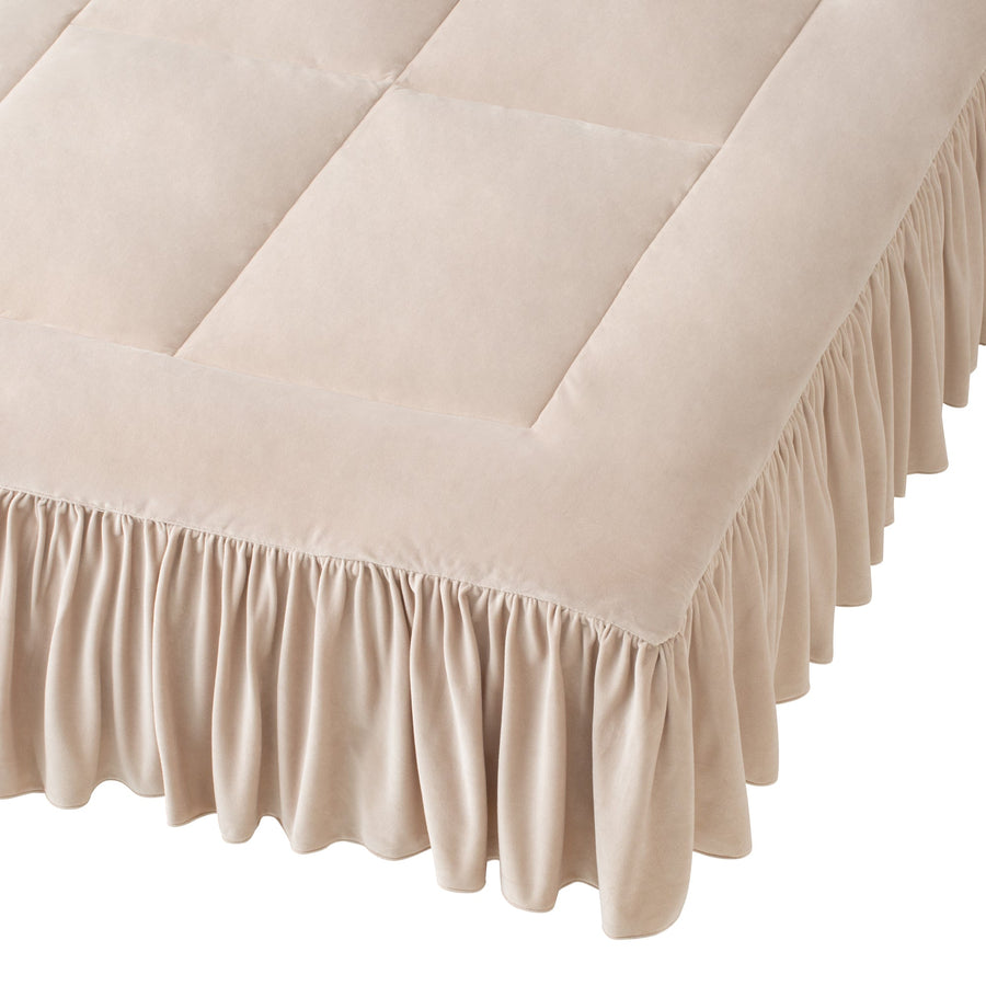 WARMY Frill Bed Pad, Semi-Double, Light Beige [2022 Model]