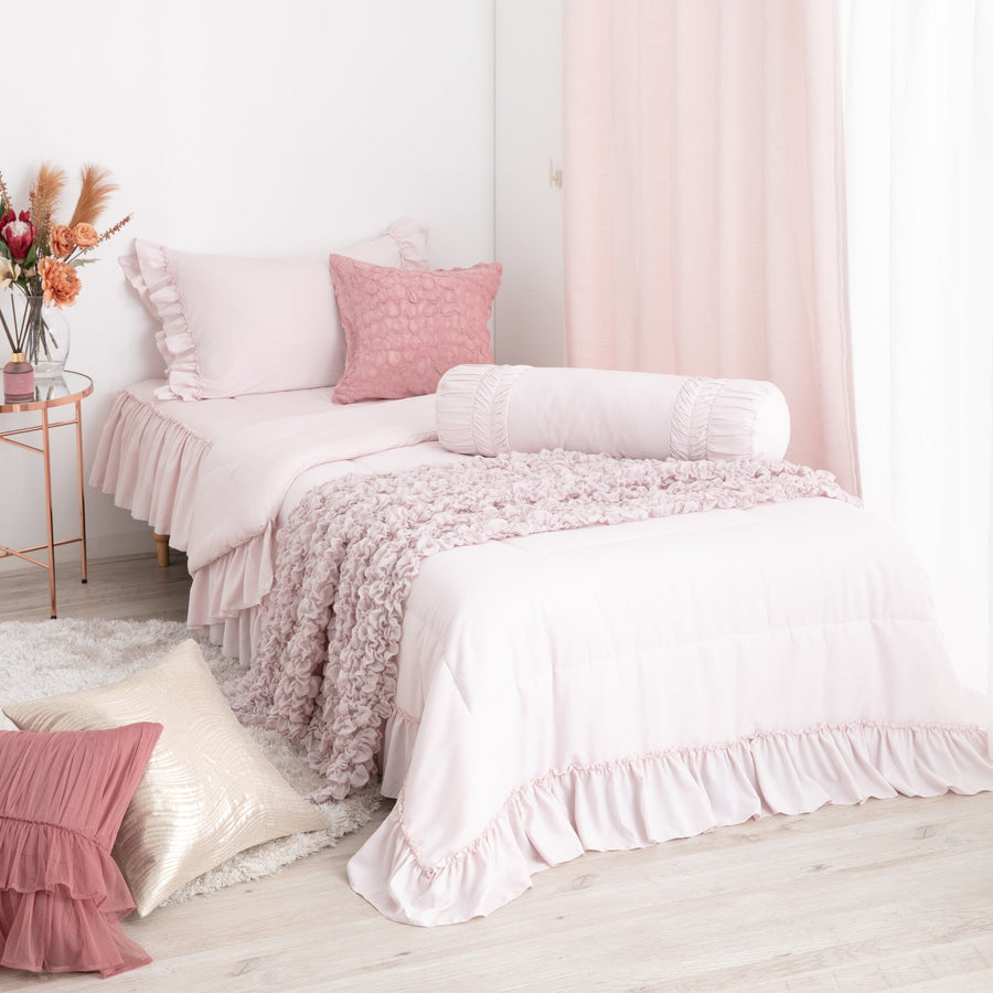 Fuwaro Cooling Quilt, Ruffle, Single, Pink