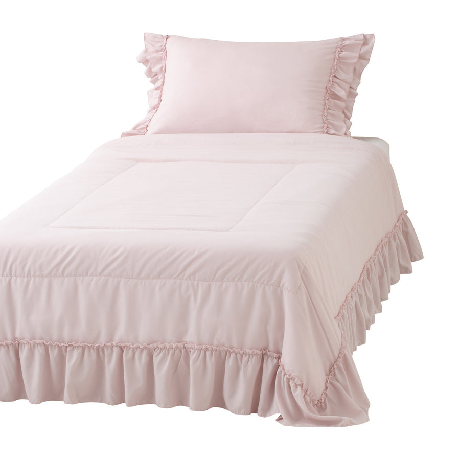 Fuwaro Cooling Quilt, Ruffle, Single, Pink