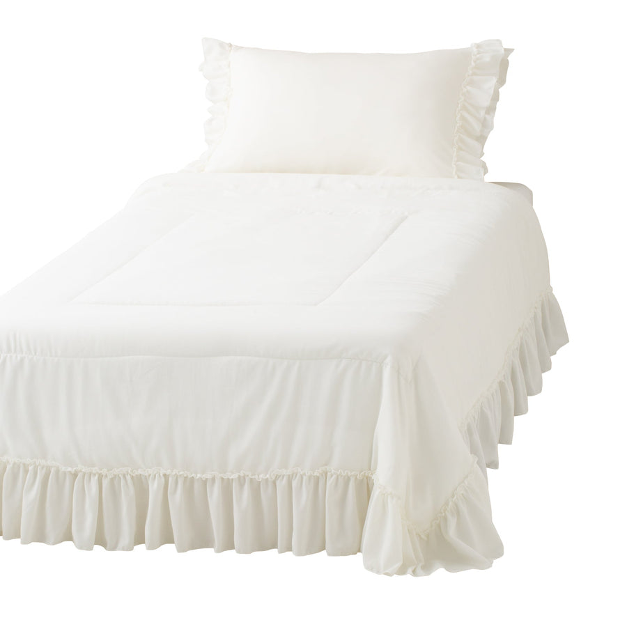 Fuwaro Cooling Quilt, Frill, Single, White