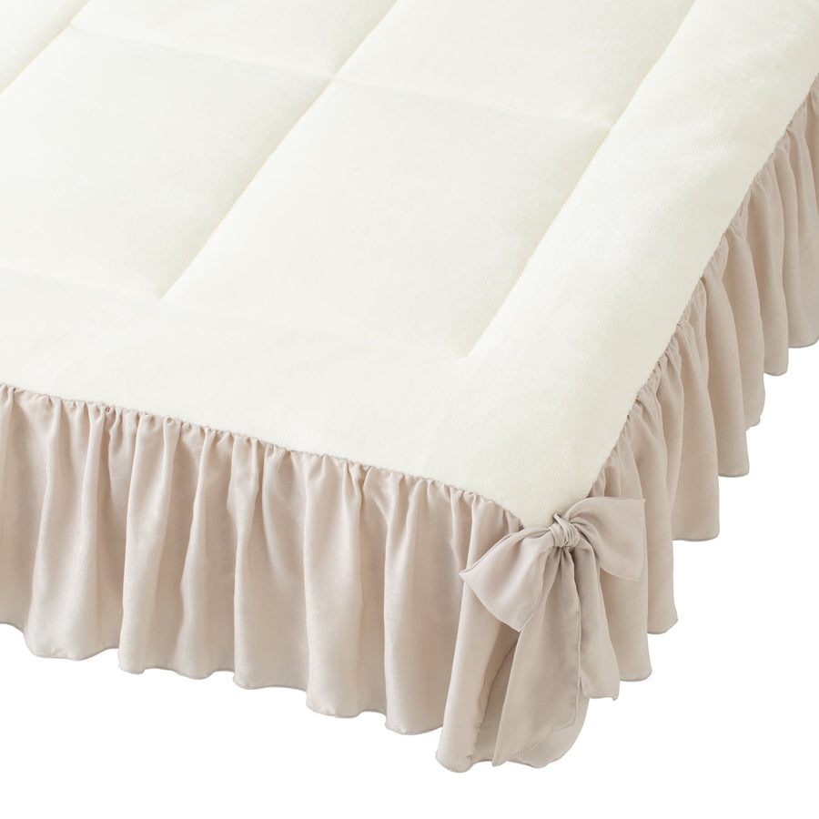 WARMY Ribbon Bed Pad, Single, Ivory