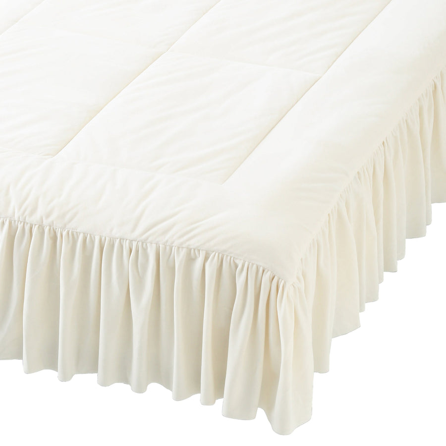 WARMY Frill Bed Pad, Single, Ivory