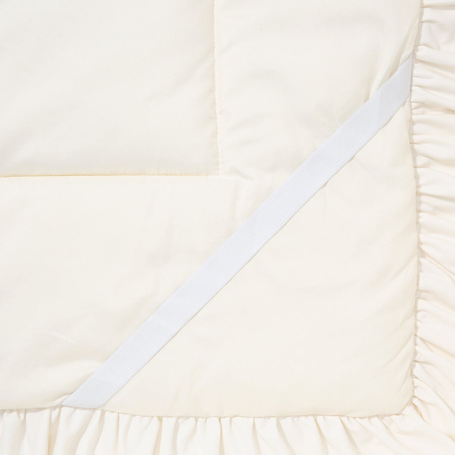 WARMY Frill Bed Pad, Single, Ivory