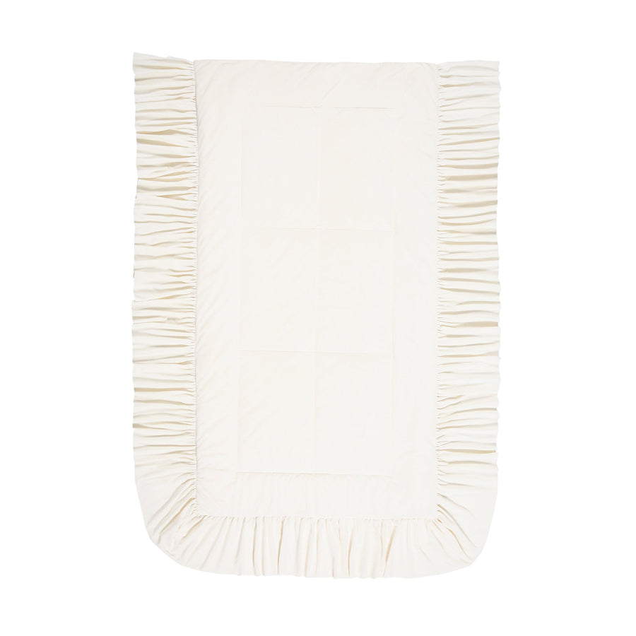 WARMY Frill Bed Pad, Single, Ivory