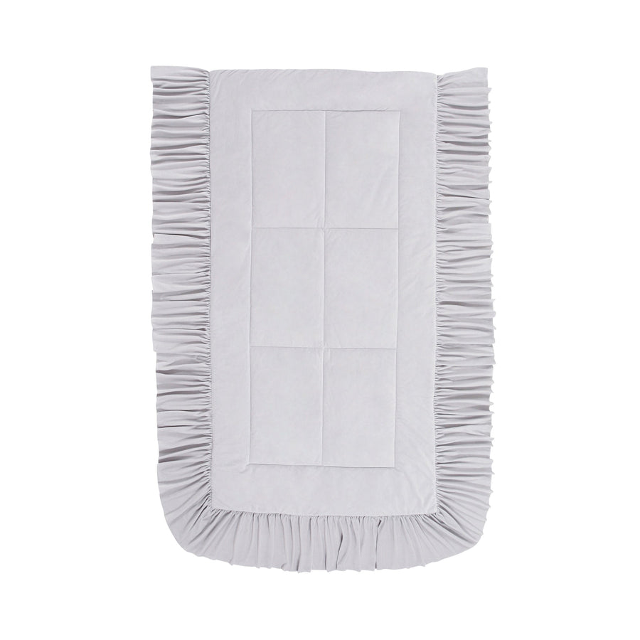 WARMY Frill Bed Pad, Single, Light Grey