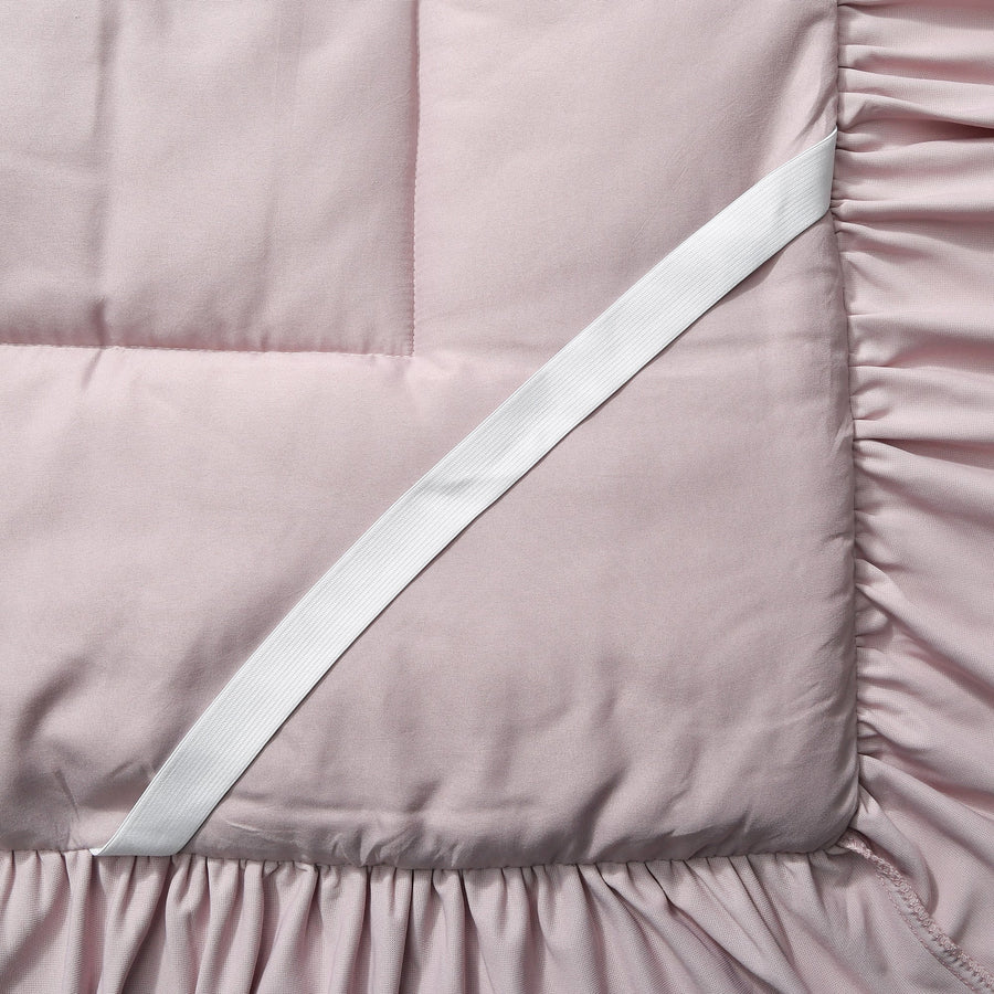 WARMY Frill Bed Pad, Single, Pink