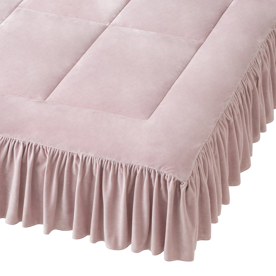 WARMY Frill Bed Pad, Single, Light Purple