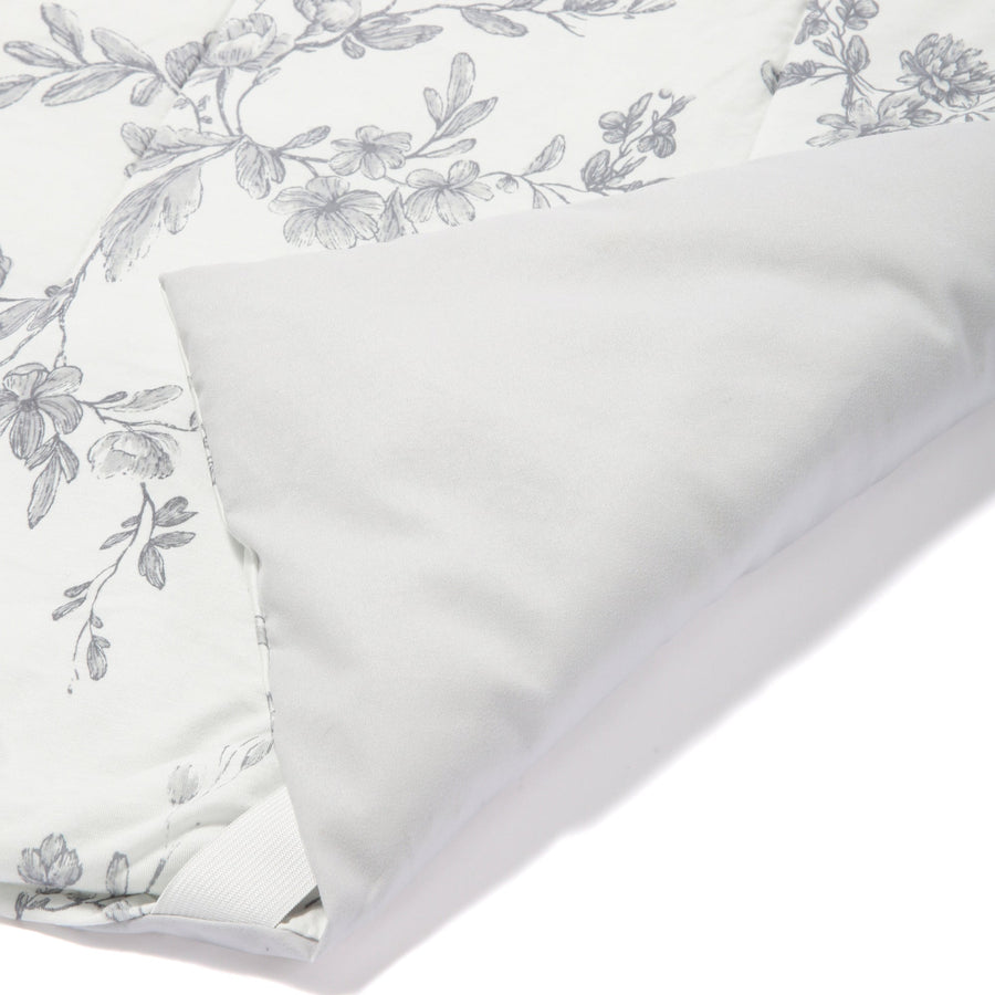 Fluffy Cool Bed Pad Classic Flower Semi-Double Gray