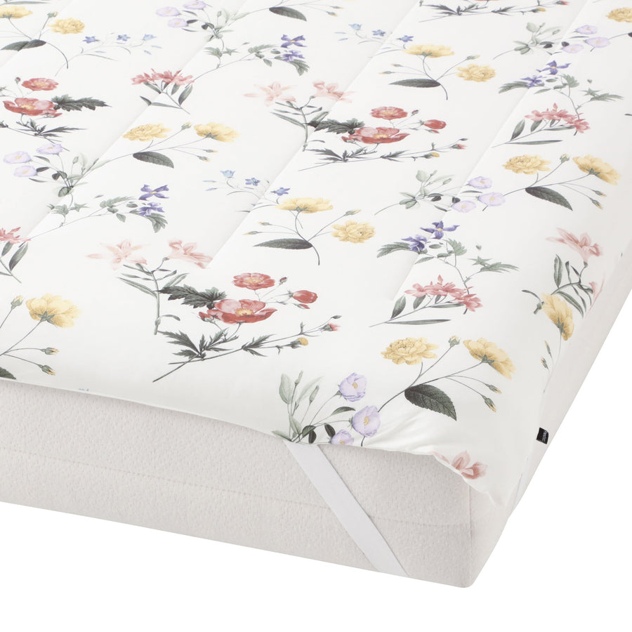 ふわろ冷感ベッドパッド マルチフラワー ダブル アイボリー【2024年モデル】