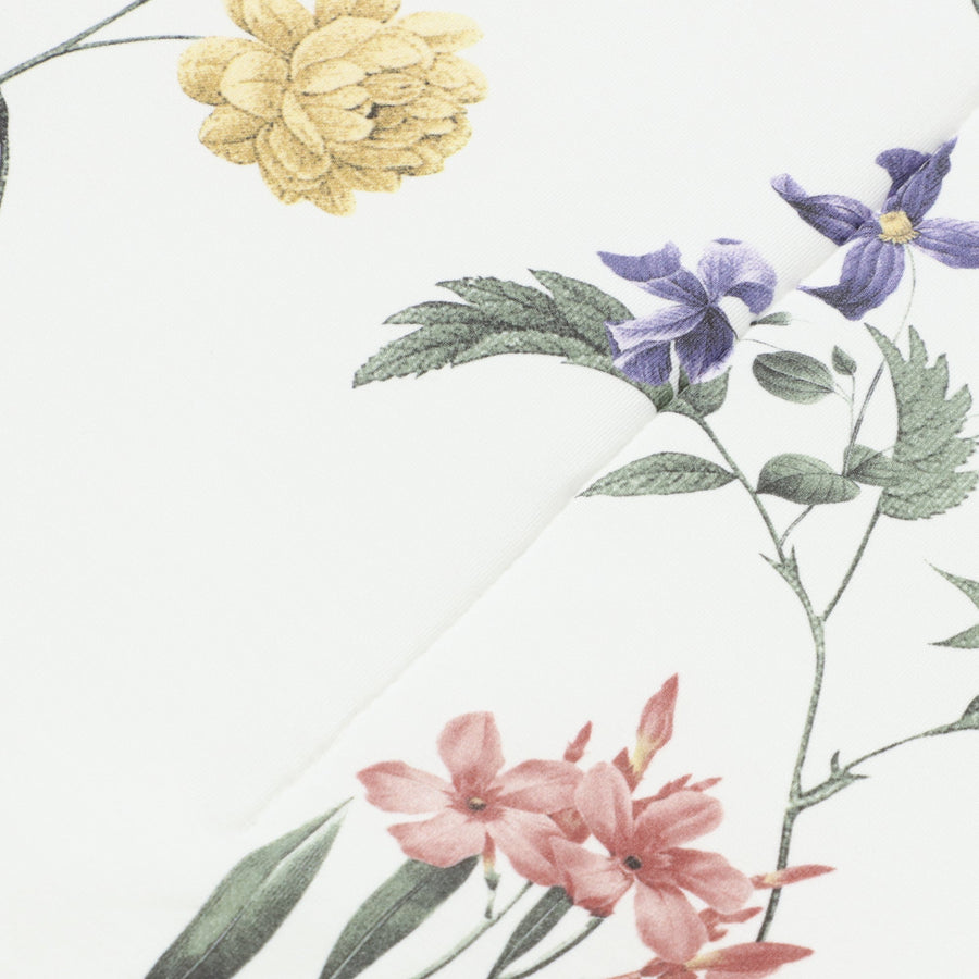 ふわろ冷感ベッドパッド マルチフラワー ダブル アイボリー【2024年モデル】