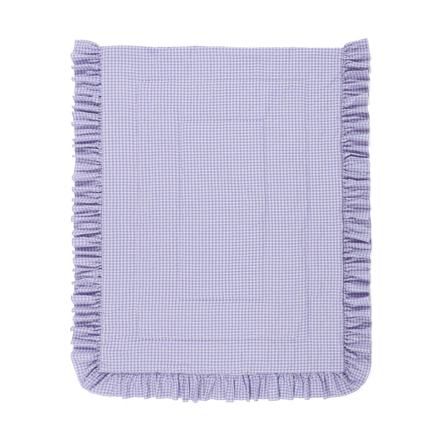 Fluffy cooling blanket, frill check, semi-double, pink x purple